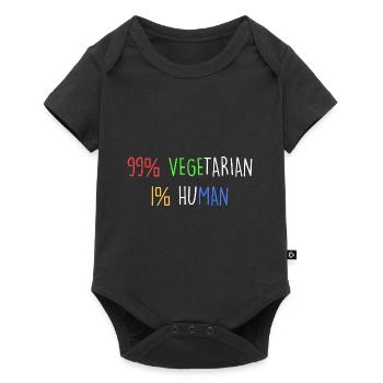 99% vegetarisch 1% menschlich - Baby Premium Kurzarmbody - Schwarz - Vorne