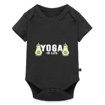 Yoga is Life - Avocado Yoga Lover Teas: Ayogado - Baby Premium short-sleeve bodysuit - black - Front