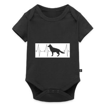 Chien battant le cœur - Body à manches courtes Premium Bébé - noir - Devant