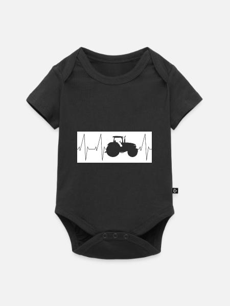 Traktor Herzschlag - Baby Premium Kurzarmbody - Schwarz