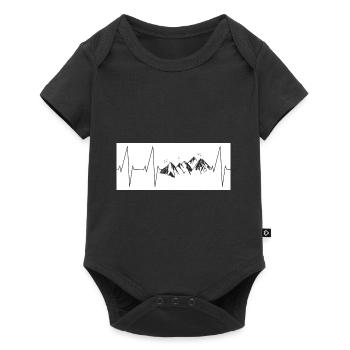 Heartbeat Mountains Hiking - Baby Premium short-sleeve bodysuit - black - Front