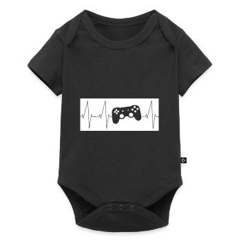 Heartbeat Gamer - Baby Premium short-sleeve bodysuit - black - Front