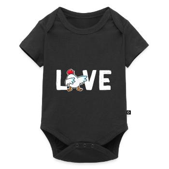 LOVE Chicken Dab dabbing Chicken Funny Chickens - Body à manches courtes Premium Bébé - noir - Devant