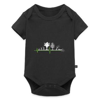 Plant Tree Evolution Garden Herzschalg - Baby Premium short-sleeve bodysuit - black - Front