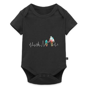 Vater und Tochter - Baby Premium Kurzarmbody - Schwarz - Vorne