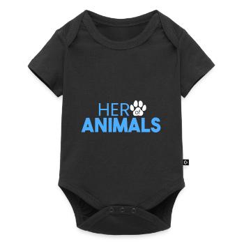 Héros des animaux - Body à manches courtes Premium Bébé - noir - Devant