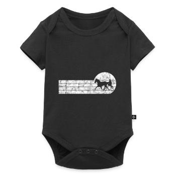 Trotter courses de trot dans un style rétro ou vintage - Body à manches courtes Premium Bébé - noir - Devant