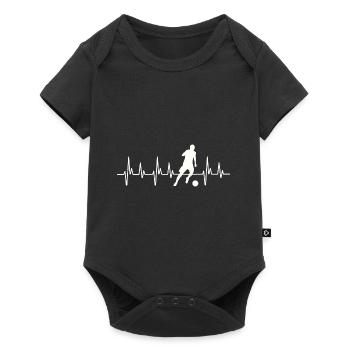 Fußball Herzschlag, Fußball, Fußballer, soccer - Baby Premium short-sleeve bodysuit - black - Front