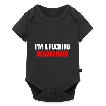 Headbanger I'm A Fuking Headbanger Heavy Death Mus - Baby Premium short-sleeve bodysuit - black - Front
