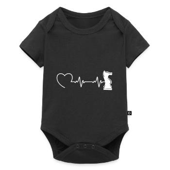 Schach Schachspieler Schachfigur EKG Schachmatt - Baby Premium Kurzarmbody - Schwarz - Vorne