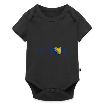 Bosnien Herzegowina Herz Bosnier Herzschlag Puls B - Baby Premium Kurzarmbody - Schwarz - Vorne