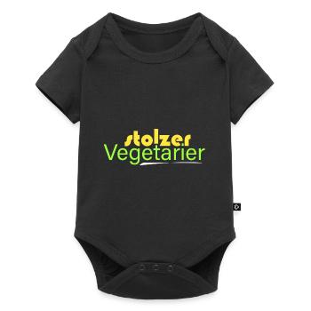 stolzer Vegetarier - Baby Premium Kurzarmbody - Schwarz - Vorne