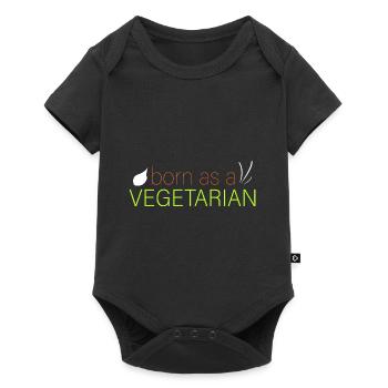 als Vegetarier geboren - Baby Premium Kurzarmbody - Schwarz - Vorne