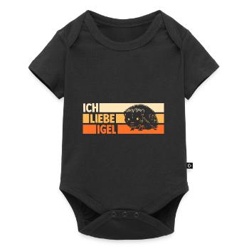 Tiermotiv Igel - Baby Premium Kurzarmbody - Schwarz - Vorne