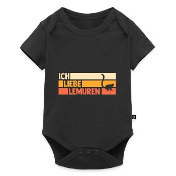 Lemur - Baby Premium Kurzarmbody - Schwarz - Vorne