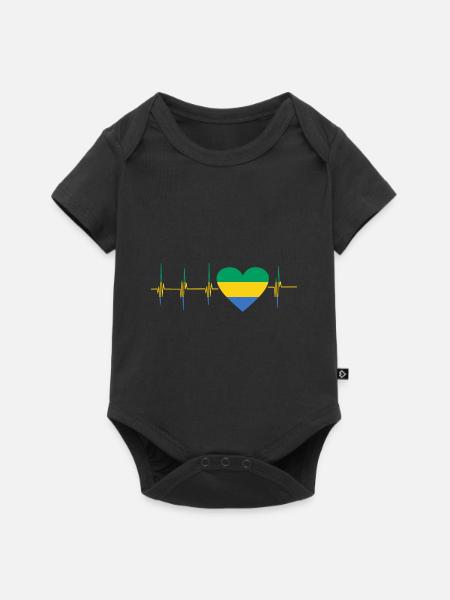 Gabon Afrique Idée cadeau - Body à manches courtes Premium Bébé - noir