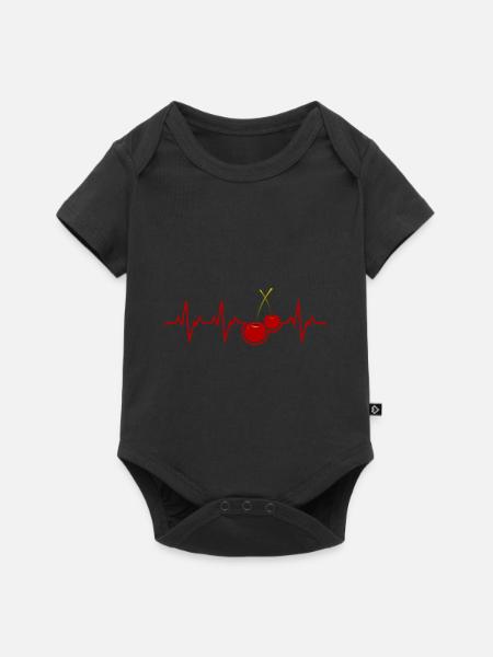 Kirsche - Baby Premium Kurzarmbody - Schwarz
