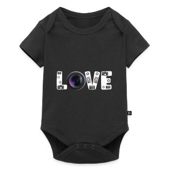 Photography Camera Lens Retro Love - Baby Premium Kurzarmbody - Schwarz - Vorne