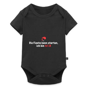 Lv 18! Die Fiesta kann starten - Baby Premium Kurzarmbody - Schwarz - Vorne