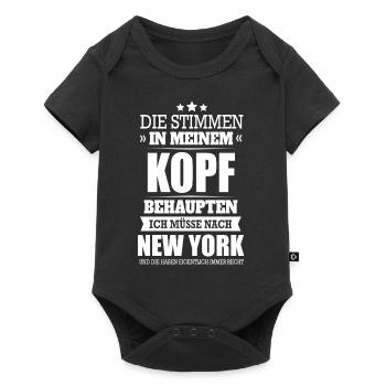 STIMMEN IM KOPF - NEW YORK - Baby Premium Kurzarmbody - Schwarz - Vorne