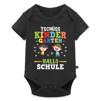 Tschüss Kindergarten Hallo Schule - Einschulung - Baby Premium Kurzarmbody - Schwarz - Vorne