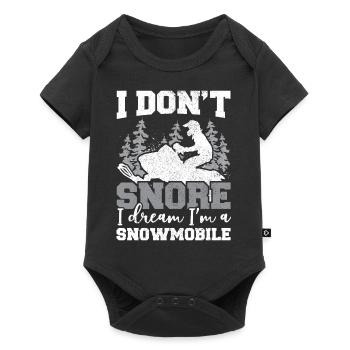 Je ne ronfle pas Je rêve que je suis une motoneige - Body à manches courtes Premium Bébé - noir - Devant
