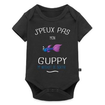 guppy aquariophile aquarium aquariophilie cadeau - Body à manches courtes Premium Bébé - noir - Devant