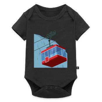 cable car red winter - Baby Premium short-sleeve bodysuit - black - Front