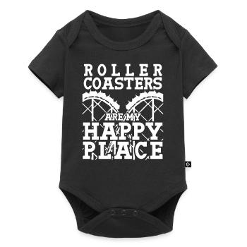 Roller Coaster Are My Happy Place - Baby Premium short-sleeve bodysuit - black - Front