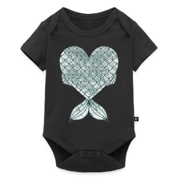 Fischherz-Design für Fisch-Fans - Baby Premium Kurzarmbody - Schwarz - Vorne