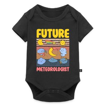 Futur météorologue - Body à manches courtes Premium Bébé - noir - Devant