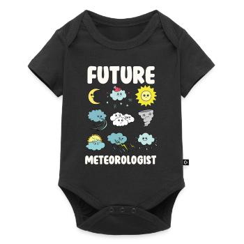 Futur météorologue - Body à manches courtes Premium Bébé - noir - Devant