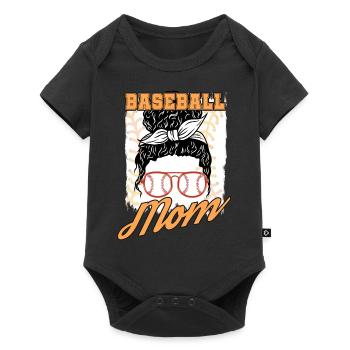 Maman baseball - Body à manches courtes Premium Bébé - noir - Devant