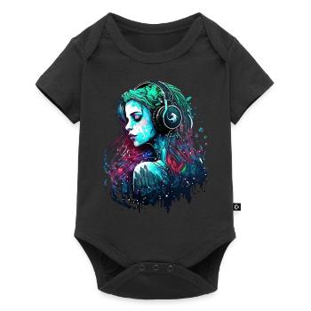 Sirène, DJ, Chemin d’eau, Belle femme - Body à manches courtes Premium Bébé - noir - Devant