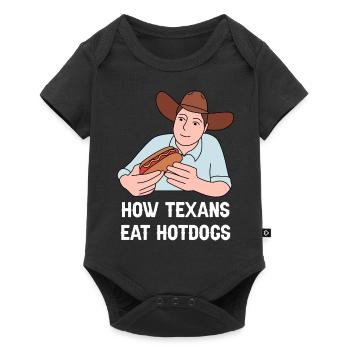Hotdog in Texas Design für stolze Texaner - Baby Premium Kurzarmbody - Schwarz - Vorne