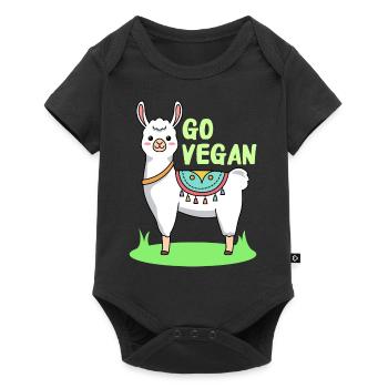 Llama design for proud vegans - Baby Premium short-sleeve bodysuit - black - Front
