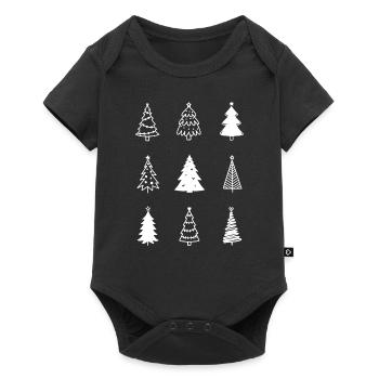 Christmas Trees - Baby Premium short-sleeve bodysuit - black - Front