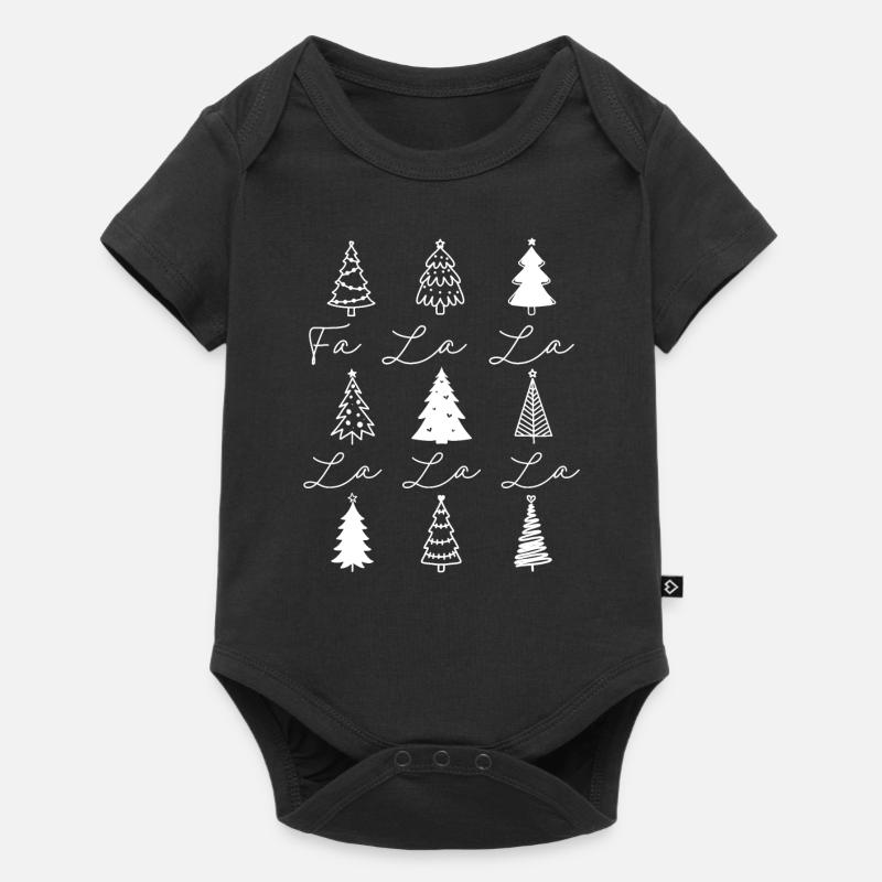 Arbres de Noël Fa la la - Body à manches courtes Premium Bébé - noir