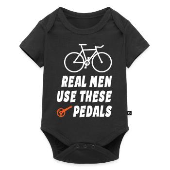 Real Men Use These Pedals - Baby Premium Kurzarmbody - Schwarz - Vorne
