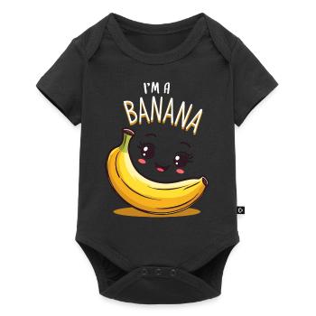 Autocollant Banane Costume de Carnaval - Body à manches courtes Premium Bébé - noir - Devant