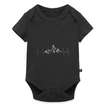 Vintage Heartbeat Biker Mountain Bike Cadeau de vélo de montagne - Body à manches courtes Premium Bébé - noir - Devant