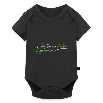 Ich bin ein starker Vegetarier - Baby Premium Kurzarmbody - Schwarz - Vorne