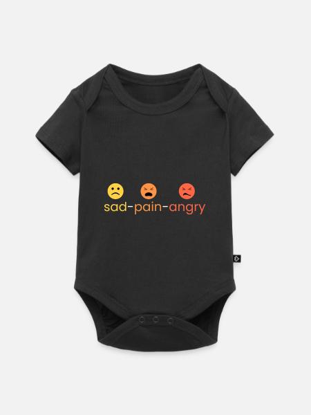 triste - douleur - colère - Body à manches courtes Premium Bébé - noir