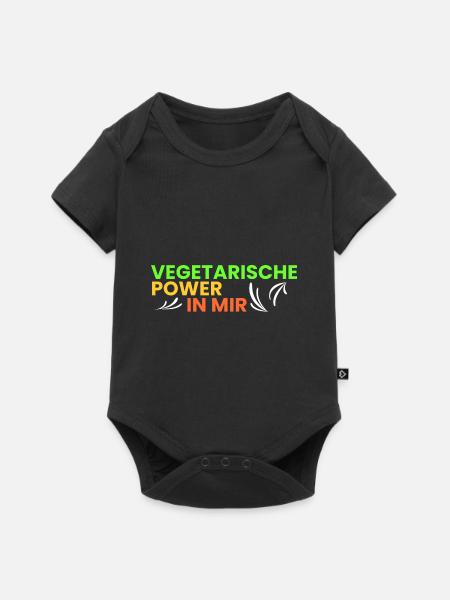 vegetarische Power in mir - Baby Premium Kurzarmbody - Schwarz
