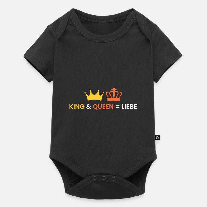 KING & QUEEN = LIEBE - Baby Premium Kurzarmbody - Schwarz