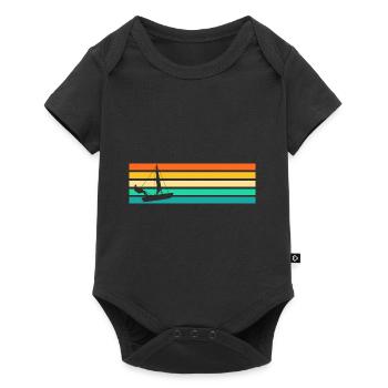 Voilier Retro Sailor Sailing - Body à manches courtes Premium Bébé - noir - Devant