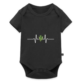 Grüne Bohnen - Baby Premium Kurzarmbody - Schwarz - Vorne
