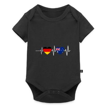 Australier Deutscher Herzschlag Deutschland Austra - Baby Premium Kurzarmbody - Schwarz - Vorne
