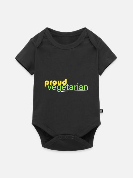 stolzer Vegetarier - Baby Premium Kurzarmbody - Schwarz