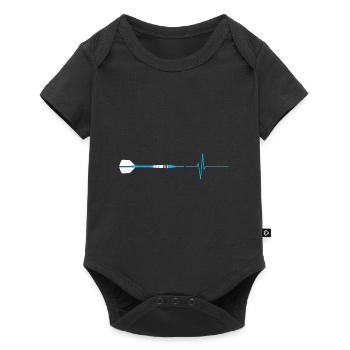 Dart Dartpfeil Herzschlag - Baby Premium Kurzarmbody - Schwarz - Vorne